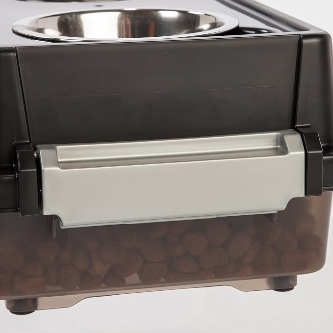 IRIS USA Elevated Dog Bowls 6" H, up to 5 lb Storage, Black, Made in USA | Comes with 4 Stainless Steel Bowls (16 oz), Elevated Feeder, Reduce Strain, Perfect for Camping & Outdoors - Image 6