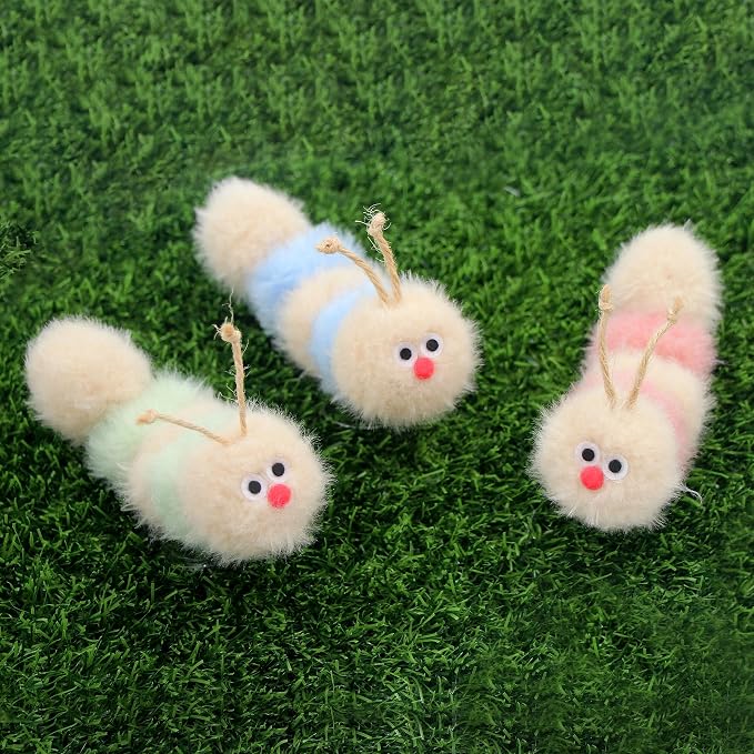 Jumpaws Interactive Natural Catnip Toy, with Rattle, Bite Resistant, for All Ages Indoor Cat, Shape of Caterpillar, Kitten Toy (Small/ 3 Pck/Cat Toy) - Image 7