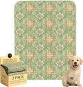 Washable Pee Pads for Dogs,Great Urine Absorbent Reusable Puppy Training Pads,Waterproof,Leak-Proof & Non-Slip Potty Pads for Whelping,Crate,Playpen,Bed.(Green Floral Flat,31"x36") by Peepads