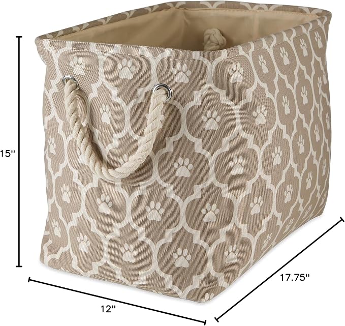 Bone Dry 6192 Pet Storage Collection Lattice Paw Print, Large Rectangle, Stone - Image 6