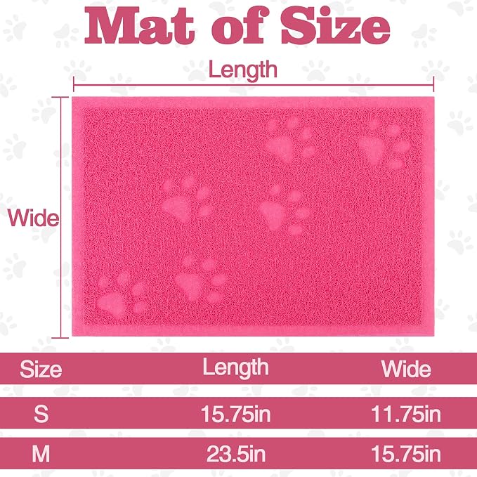 Darkyazi Cat Litter Box Mat for Floor Litter Trapping Mat Non-Slip Backing, Scatter Control, Easy Clean, Water Resistant, Soft on Paws (15.75" x 11.75",Rose red) - Image 2