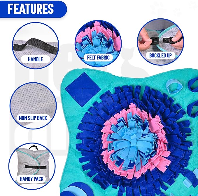 PET ARENA Large Sniffing Mat 25 x 25 Inch Interactive Feeding Toy | Promotes natural hunting instincts, reduces boredom, supports mental stimulation, and provides engaging playtime for pets. - Image 2