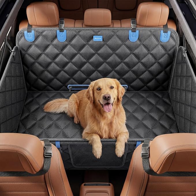 Rorhxia Dog Seat Cover for Backseat, [Safe, Comfort and Large Space], L | Weight capacity > 500 lbs, 600D Durable Waterproof, Release Passenger Seats, Fits Sedan SUV Truck, Large Dog Friendly by Rorhxia