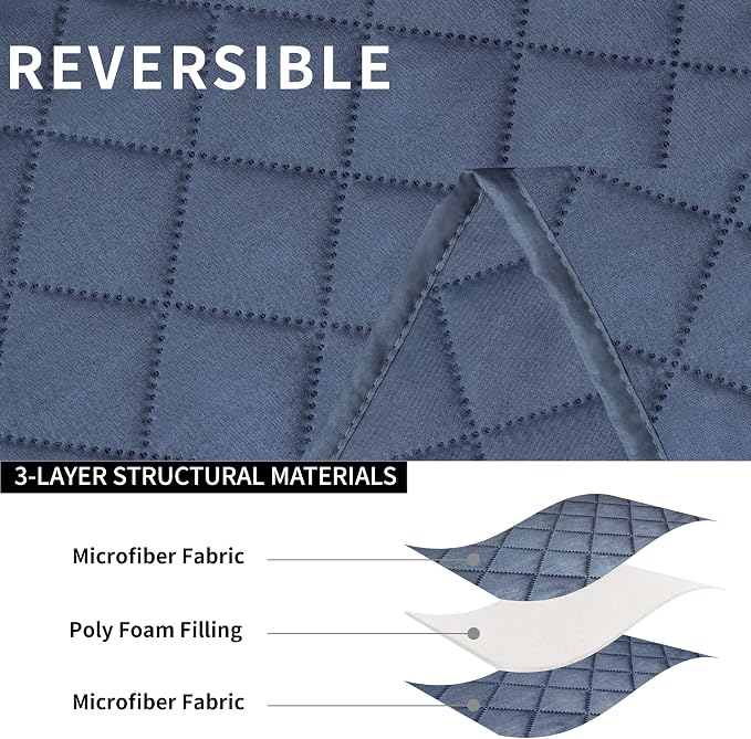 Easy-Going Reversible Couch Cover for 3 Seat Oversized Recliner, Dark Blue | Sofa Slipcover For Dogs, Sofa Cover For Oversized Recliner, Furniture Protector Mat, Pet Friendly - Image 5