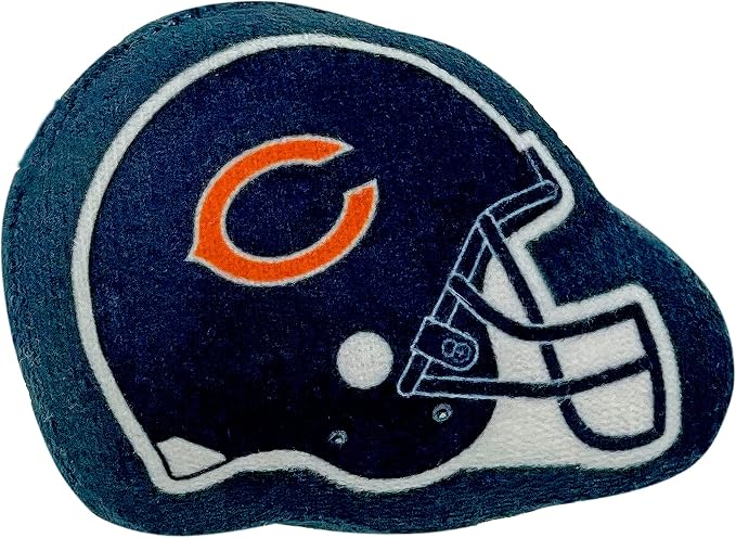 Best Plush CAT Toy - NFL Chicago Bears Complete Set of 3 piece Cat Toys Filled with Fresh Catnip. Includes: 1 Helmet Cat Toy, 1 Football Cat Toy with Feathers & 1 Beer Bottle. Beautiful Team Logos - Image 3