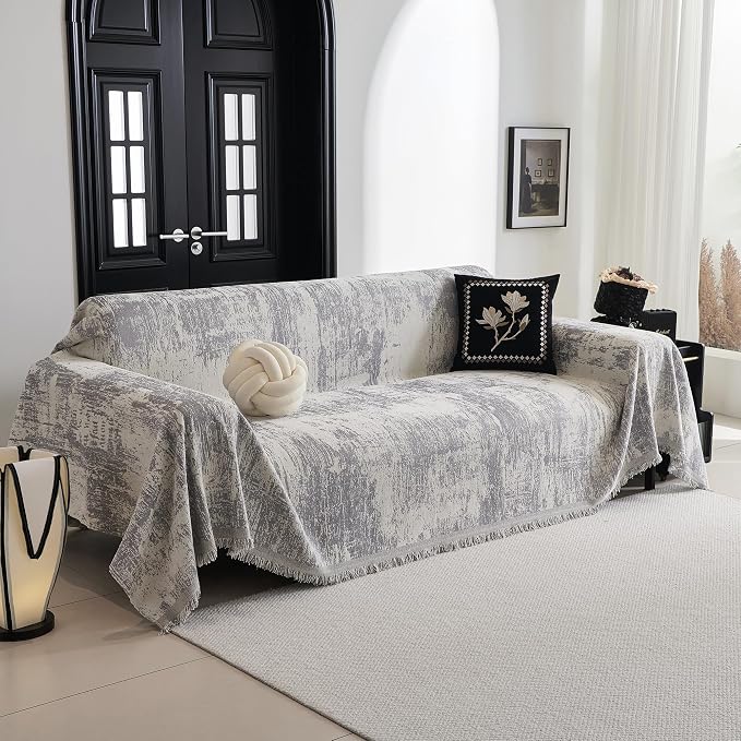 MYSKY HOME Couch Cover for Sectional Sofa Set Furniture Sofa Cover Washable for Dog Cat Pet Couch Cover 3 Cushion Couch Sofa Chenille Couch Protector Multi Use Couch Covers Blanket,91" X150" - Image 2