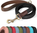 PU Leather Dog Leash for Small Dogs, 5ft Soft Padded Handle, Black | Comfortable Grip for Daily Walking Training, Full Control, Metal D-ring, Tangle-Free 360° Swivel Clasp, Easy to Clean, 5/8in by Didog