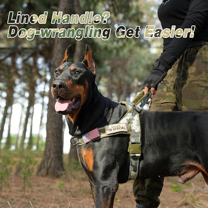 Forestpaw No Pull Dog Harness with Large Handle,Comfortable,XL,Camo Green | Adjustable Fits Chest 32-39",80-110 lbs,Slip On,Quick Release Buckle,Easy Control,Soft Padded,for Large Dogs Walking Training - Image 2