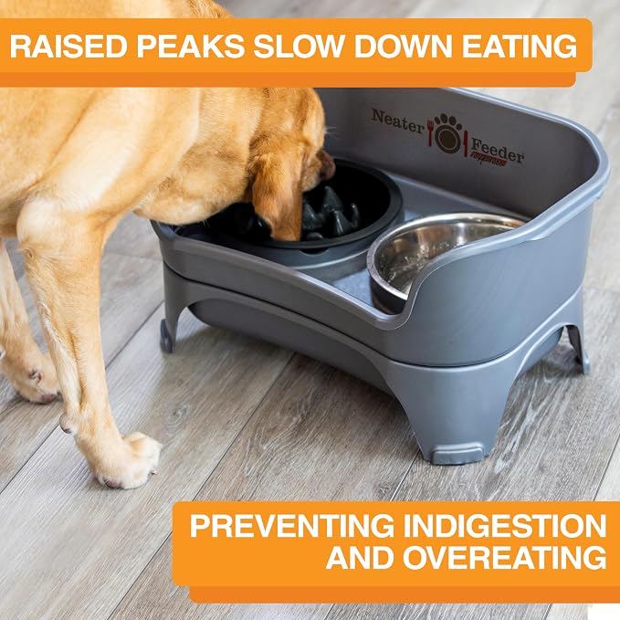 The Niner Slow Feed Bowl - Raised Peaks Slow Down Pets Eating - Fits Elevated Feeders Including Neater Feeder Large Sizes - Gentle on Teeth and Gums - Holds up to 2 Cups (Black) - Image 3