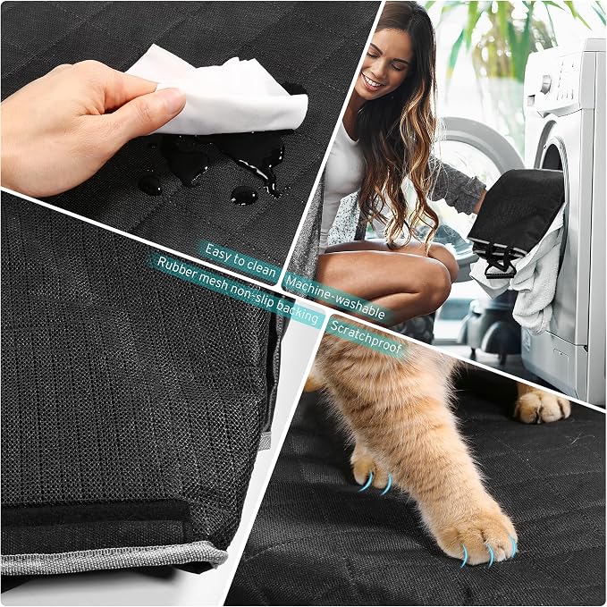 Dog Car Seat Cover for Nissan Rogue Altima Sentra Kicks Murano Maxima Versa | Back Seat Accessories 2000-2026 2027, Waterproof Pet Bench Backseat Covers with Non-Slip Backing - Image 4