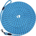 Long Dog Leash for Training 30Ft-Reflective Nylon Rope with Swivel Hook-Recall Agility Lead for Large Small Medium Dogs Outside Walking Hiking-Sky Blue by HiKiss