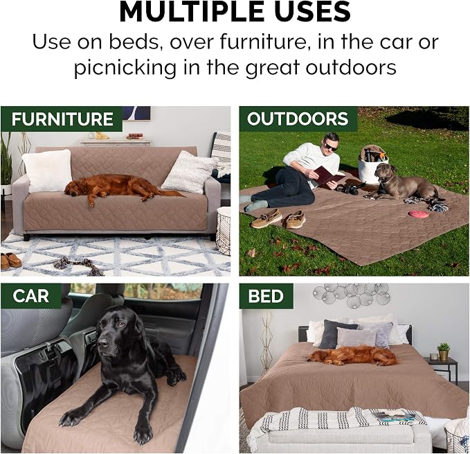 Furhaven Waterproof & Non-Slip King Size Mattress Cover Protector for Dogs & Cats, Washable, For Beds, Couches, & Car Seats - Quilted Twill Blanket Mattress Cover - Brownstone, Jumbo/King Size - Image 11