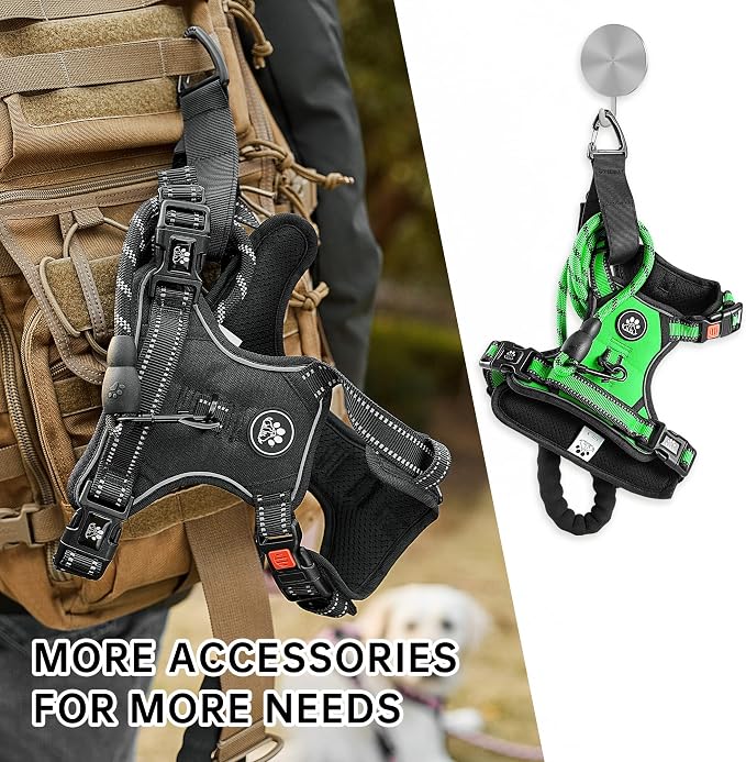 NESTROAD No Pull Dog Harness,Adjustable Oxford Dog Vest Harness with Leash,Reflective No-Choke Pet Harness with Easy Control Soft Handle for Large Dogs(X-Large,FluorescentGreen) - Image 6
