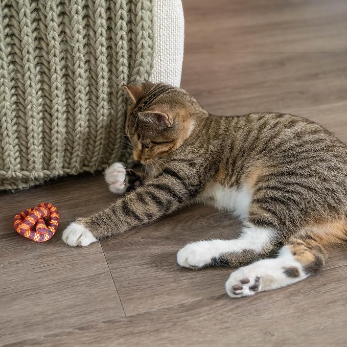 Catstages Catnip Plaque Away Pretzel Interactive Cat Dental Chew Toy, 2.8" | Multiple Textures Help Keep Teeth Clean & Massages Gums, Contains Catnip, Bat & Chase, Enrichment for Cats & Kittens - Image 8