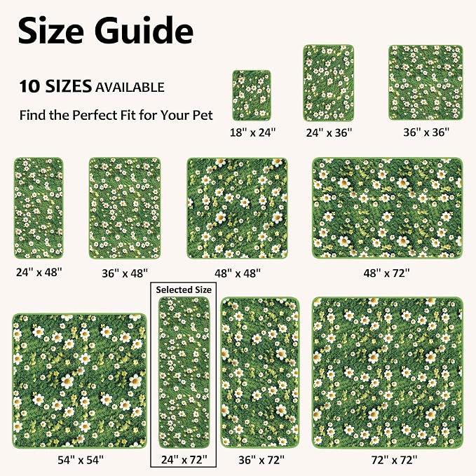 Washable Pee Pads for Dogs 24"x72" 2 Pack Reusable Puppy Potty Pad | Super Absorbent Waterproof NonSlip LeakProof Crate&Playpen Floor Mat for Cats, Rabbits, Guinea Pigs, Whelping & Housebreaking - Image 4