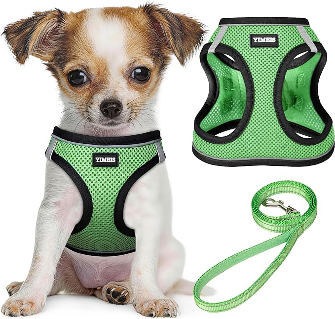 No Pull Dog Puppy Harness and Leash Set Reflective Mesh Vest Medium by YIMEIS
