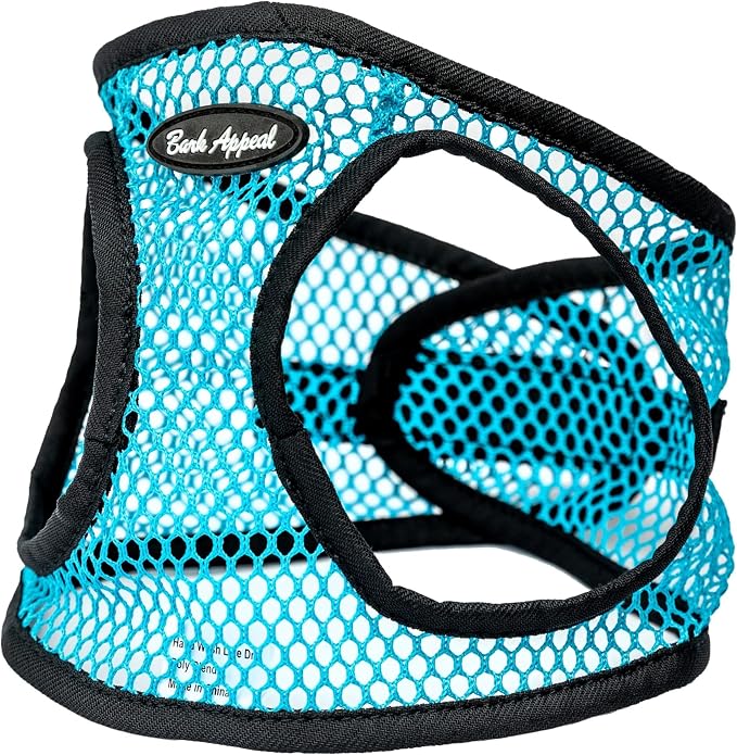 Bark Appeal Teal Netted Step-in Dog Harness for Extra Small Sized Pets – Updated Sizing, Remeasuring is Essential – Soft Netted Mesh – Anti-Choke with Adjustable Strap & Heavy Duty Clip – XXS by BarkAppeal