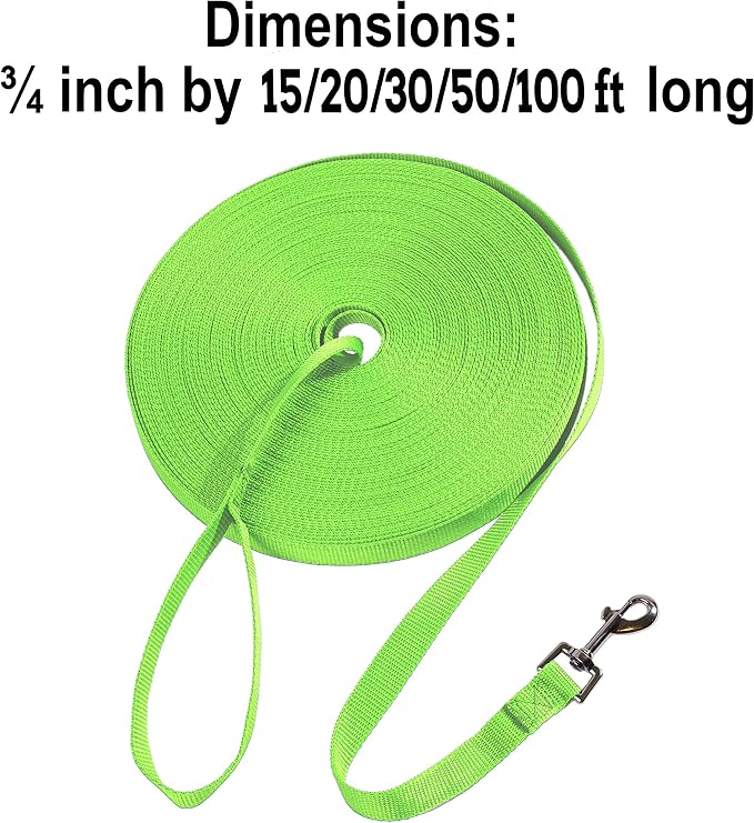 Hi Kiss Dog/Puppy Obedience Recall Training Agility Lead - 15ft 20ft 30ft 50ft 100ft Training Leash - Great for Training, Play, Camping, or Backyard (30 Feet, Green) - Image 4