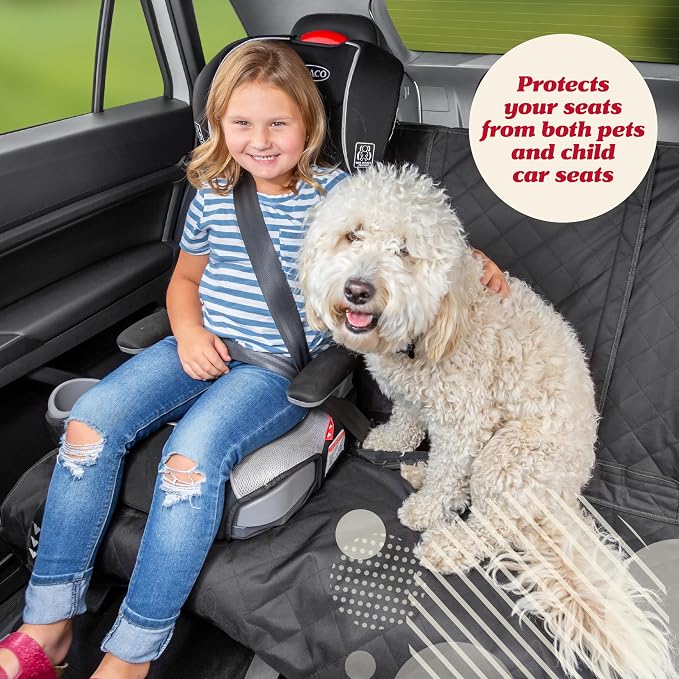 Lusso Gear Car Seat Cover & Protector for Dogs - Non-Slip Waterproof Seat Covers for Trucks & Cars - Universal Fit Dog Backseat Protector - Machine-Washable Pet Travel Accessories - Gray, Large - Image 4