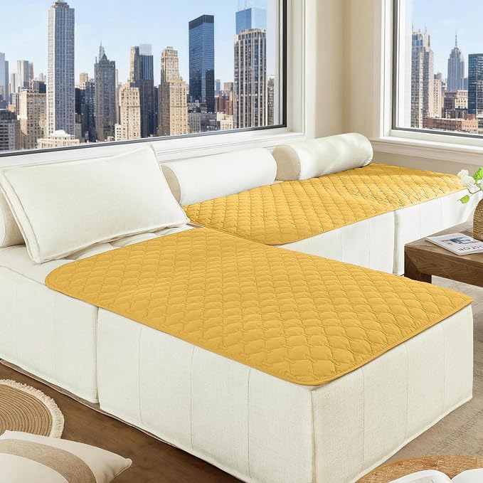 gogobunny 100% Double-Sided Waterproof Dog Bed Cover Pet Blanket Sofa Couch Furniture Protector for Puppy Large Dog Cat, Reversible (40x50 Inch (Pack of 1), Dark Yellow/Light Yellow) - Image 5