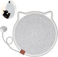 Cat Scratcher Mat, Natural Cotton Rope Cat Scratch Pad, 15.7'' Round Horizontal Floor Cat Scratching Pads for Indoor Cats, Cat Furniture Protector for Wall, Couch, Carpets, Sofas by LetalongPetSupplies