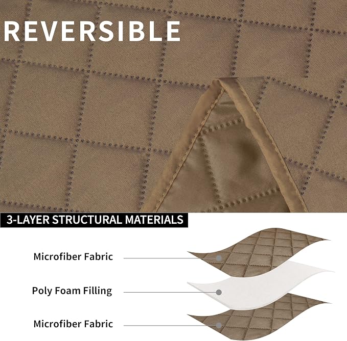 Easy-Going Reversible Couch Cover for 3 Seat Oversized Recliner, Camel | Sofa Slipcover For Dogs, Sofa Cover For Oversized Recliner, Furniture Protector Mat, Pet Friendly - Image 5