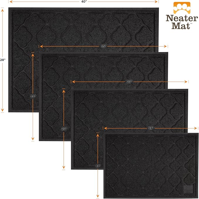 Neater Pets Neater Mat Cat Litter Mat, Thick & Durable Cat Mat for Litter Box, Trapper Pad Catches Mess to Protect Indoor Floors, Soft on Kitty Paws, Anti-Skid Grip Backing, Easy to Clean, Black - Image 9