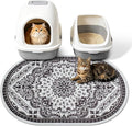 Cat Litter Mat, 33"x22" High Density PVC Litter Rug Trapping Mat, Non-Slip, Waterproof & Urine-Proof Kitty Litters Catcher Mats, Keep Floor Clean, Soft on Kitten Paws, Cat Essentials Black by Yigerlee