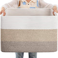 OIAHOMY Blanket Basket Laundry Basket Dog Toy Basket 108L Gradient Brown | Large Storage Basket,Baby Basket,Toy Storage,Woven Rope Basket for Blankets,Blanket Storage for Living Room by MasterofSpaceOptimization