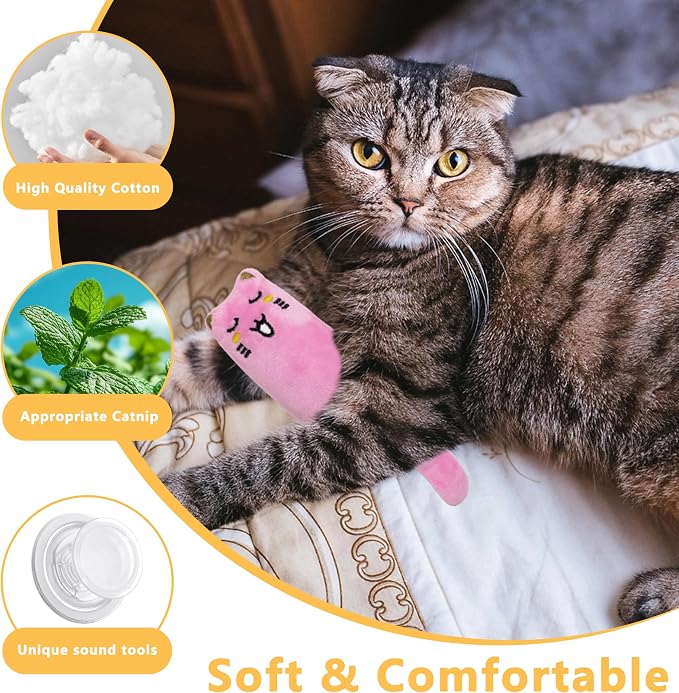 5pcs Catnip Toys, Funny cat Toy, bite Resistant cat Toys | Indoor Cartoon cat Toys for cat,cat chew Toys - Image 3