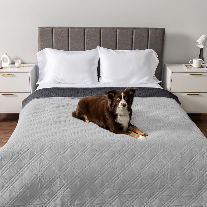 PetAmi Waterproof Couch Cover for Dog Bed Sofa Blanket 102x82 Light Gray - Image 3