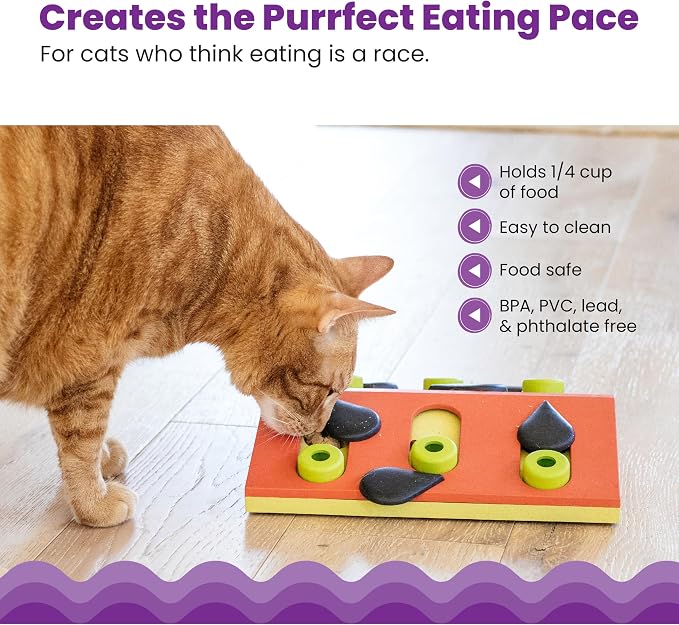 Catstages Nina Ottosson Melon Madness Puzzle & Play Cat Toy, 10.6" | Level 2 Intermediate, 12 Hidden Treat Cups, Problem Solving, Interactive Enrichment, Slow Feeder, Indoor Cats & Kittens - Image 4