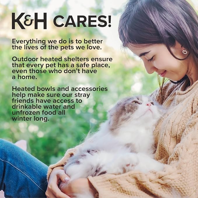 K&H Heated Cat House, Thermo Mod Kitty Shelter Outdoor, Safety Listed, 25W | Heated Cat House for Outside, Weatherproof Shelter for Ferals, Insulated with Smart Thermostat, Washable Cover, Gray - Image 9