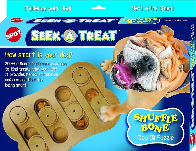 SPOT Interactive Seek-A-Treat Shuffle Bone Dog Toy Puzzle | Dog Treat Reward Toy Improves Your Dog's IQ | Specially Designed for Training Treats - Image 2