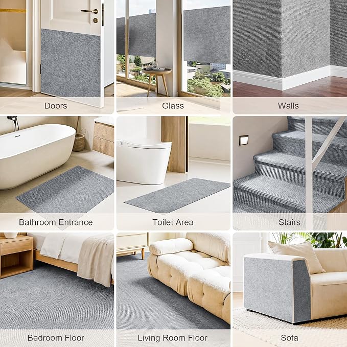 Small Cat Scratcher, 23.6x11.8 Cat Scratch Furniture Protector | Trimmable, No-Shedding Cat Scratch Pad with Self-Adhesive Backing for Climbing, Protects Walls and Couch, Gray - Image 9