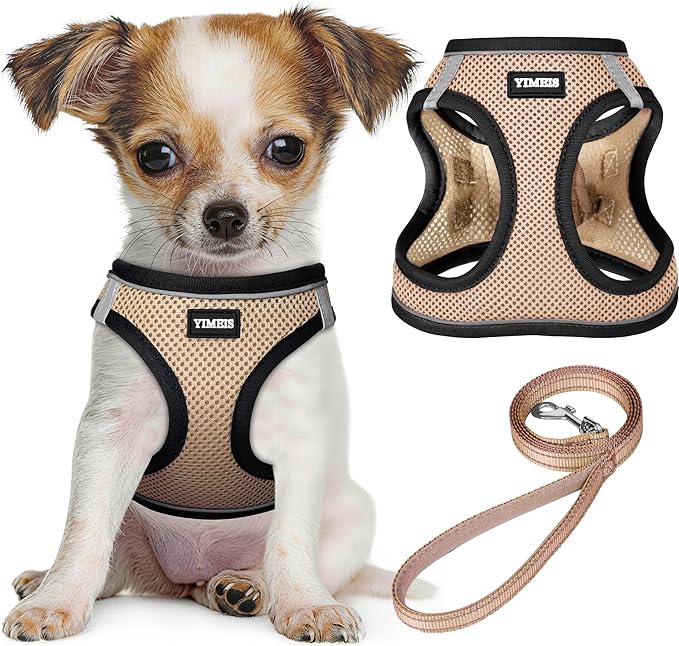 No Pull Dog Puppy Harness and Leash Set Reflective Mesh Vest XX-Small by YIMEIS