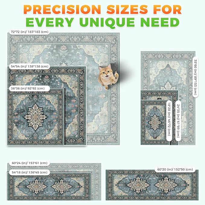 Hompet Cat Litter Mat 2 Pack, 36x36 Large Machine Washable Trapping Mats for Cats, Super Absorbent & Urine-Proof Cat Litter Box Mat for Floor, Waterproof & Non Slip Kitty Litter Rug - Image 7