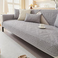 vctops Boho Cotton Quilted Sofa Couch Cover Washable Soft Non Slip Sectional Couch Covers Floral Embroidery Sofa Slipcover for Dogs, Children, Pets Furniture Protector (Grey,43"x63") by vctops