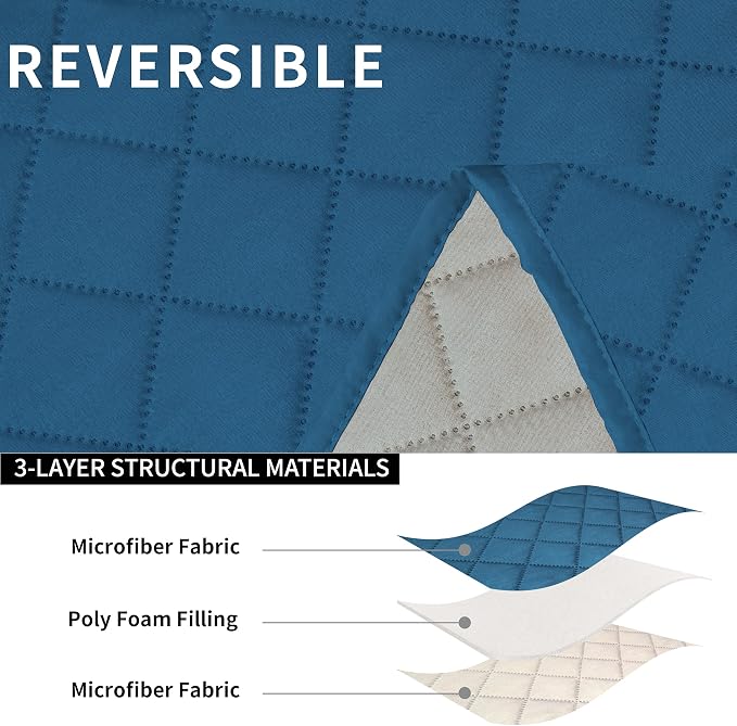 Easy-Going Reversible Couch Cover for 2 Seat Recliner Sofa | Peacock Blue/Beige, Sofa Slipcover For Dogs, Sofa Cover For Loveseat Recliner, Furniture Protector, Pet Friendly - Image 5