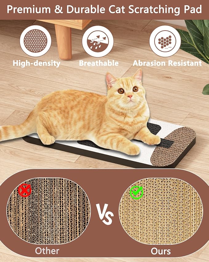 Megidok Cat Scratcher Art,5 Pack Cat Wall Mounted Scratcher,Cute Scratch Pad for Cats Nail File,Couch Protector Scratching Posts for Indoor Cats Adults Cat+Cacti - Image 5