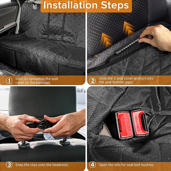 Dog Car Seat Cover for Back Seat for Honda CRV CR-V HRV 2027 2026 2025-2000 | Rear Seat Accessories Waterproof Pet Bench Backseat Covers - Image 7