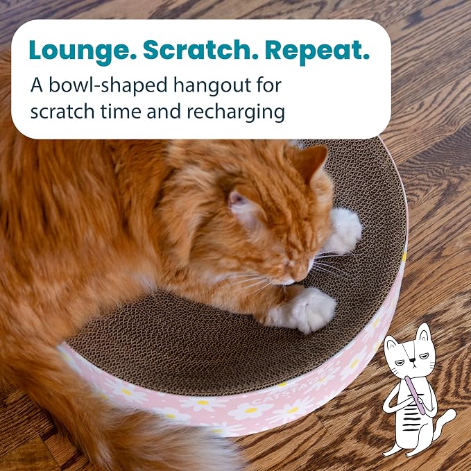 Catstages Scratch & Snuggle 2-in-1 Cat Scratcher & Lounger, Corrugated Cardboard Scratching Pad, Bowl-Shaped Design for Kittens & Indoor Cats up to 15 lbs, 16" - Image 2