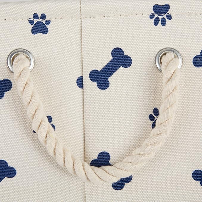 Bone Dry 5511 Pet Storage Collection Paw and Bone Print, Medium Round, Nautical Blue - Image 4
