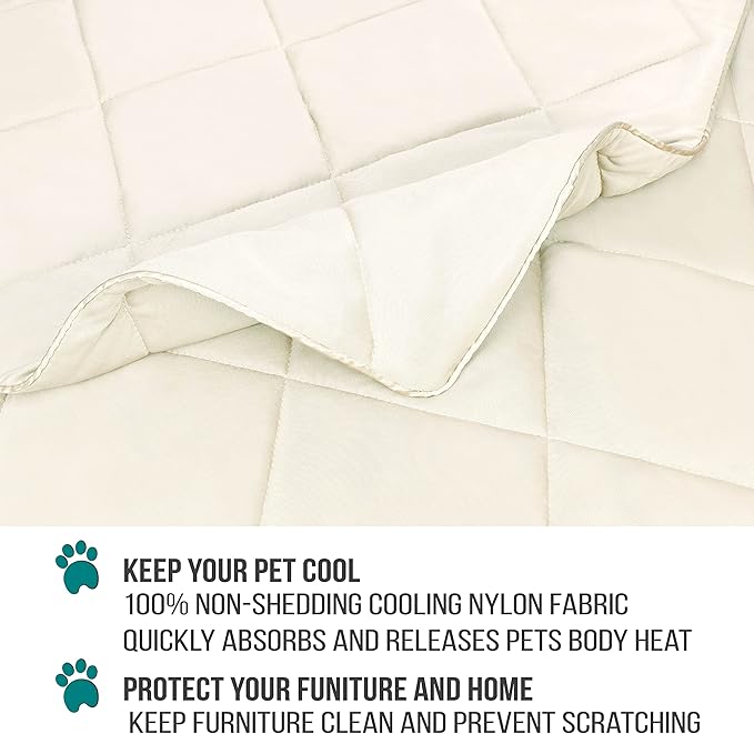 PetAmi Premium Cooling Dog Blanket | Lightweight Fluffy Pet Throw Blanket Bed Cover for Dogs, Cat, Puppies | Pet Blanket Furniture Protector Couch Sofa | Reversible Fuzzy Cozy | 60x80, Beige Latte - Image 4