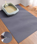 Cooyes Cat Litter Mat - Cut to Fit Any Place, 40"x28" Large Litter Trapping Mat for Litter Box, Easy to Clean, Waterproof & Non-Slip Kitty Pad, Scatter Control to Protect The Floor (Grey) by Cooyes