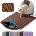 Extra Large Cat Litter Mat XXL, Double Layer Honeycomb, Brown | 46x26”, Reduces Litter Tracking, Easy to Clean, Waterproof, Non-Slip, Soft on Paws, Scratch Resistant, Brown, XXL by Petinstinct