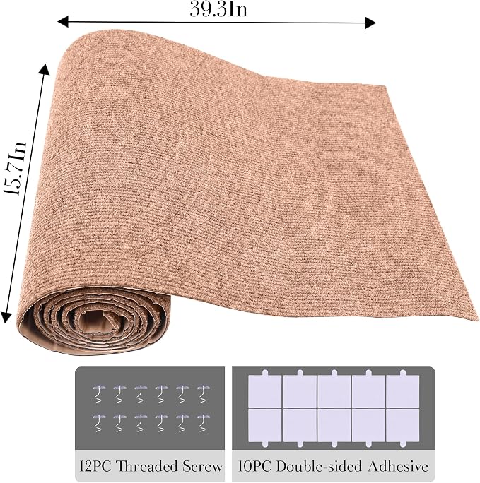 15.7'' x 39.3'' Cat Scratch Furniture Protector Adhesive Trimmable Cloth Couch Anti-Scratch Cover DIY Climb Couch Protector from Cat Claws, Covering Cat Tower, Replacement Pads，Beige - Image 6