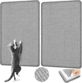 Graciadeco Gray Cat Scratching Mat Sisal, 2 Packs Sisal Fabric Large Cat Scratching Pad for Indoor Cats with Adhesive Hook Loop Tape, Wall Scratchers for Indoor Cats 23.6" x 15.7" by GraciadecoStorage