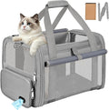 Cat Carrier Airline Approved Privacy Portable Top Load Pet Travel Bag | Soft Sided Pet Carriers for Small Cats Dogs Puppy up to 16 Lbs,Collapsible,Zipper Lock,Luggage Sleeve,2 Storage,Washable by ZENTREON