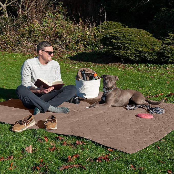 Furhaven Waterproof & Non-Slip King Size Mattress Cover Protector for Dogs & Cats, Washable, For Beds, Couches, & Car Seats - Quilted Twill Blanket Mattress Cover - Brownstone, Jumbo/King Size - Image 4